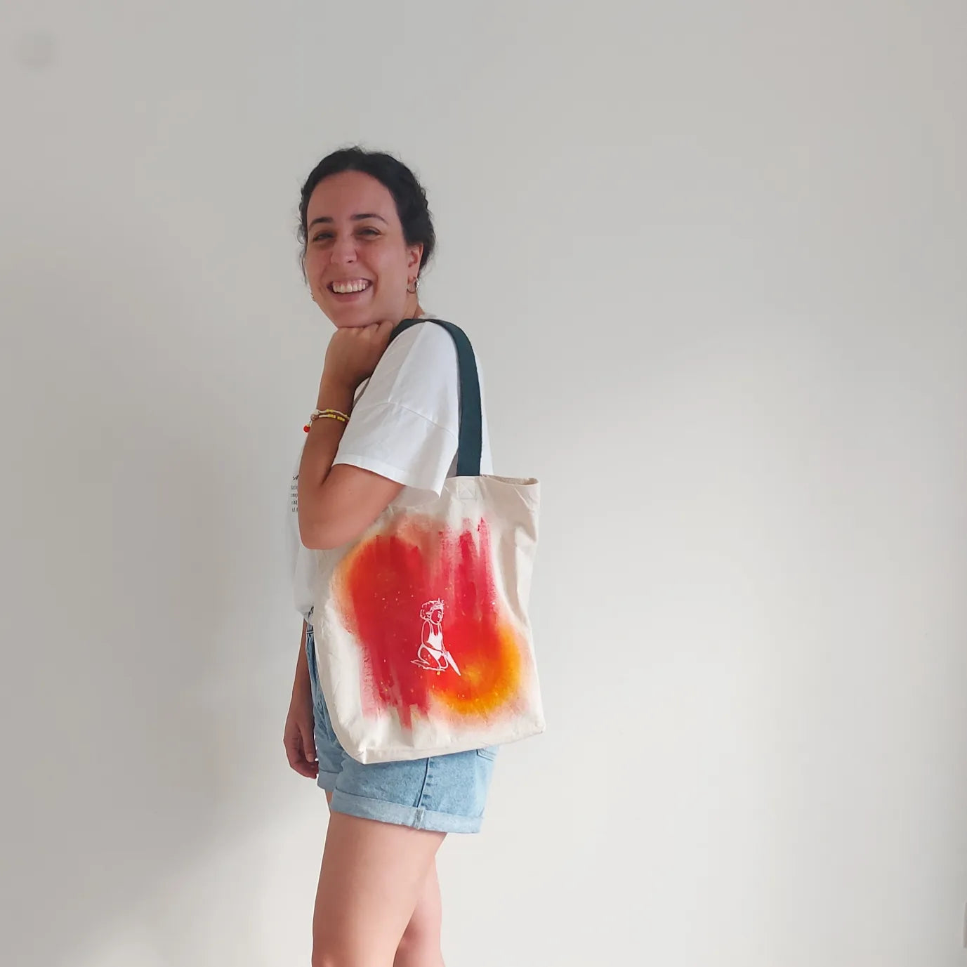 Tote bag 'Lady on the Beach'