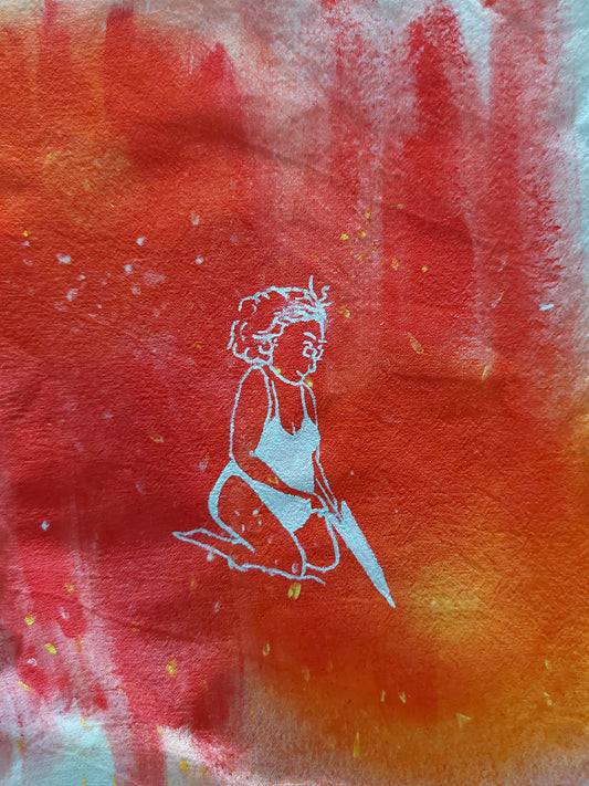 Tote bag 'Lady on the Beach'